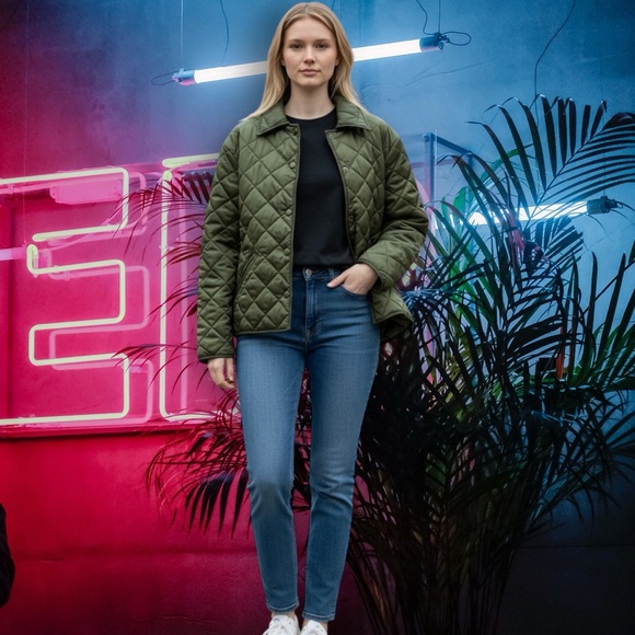 Vintage Y2K Women's Quilted Olive Puffer Jacket new with tags - Picture 4 of 12